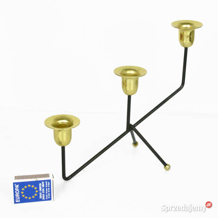 Minimalistyczny świecznik stołowy Belgia lata 70 Warszawa