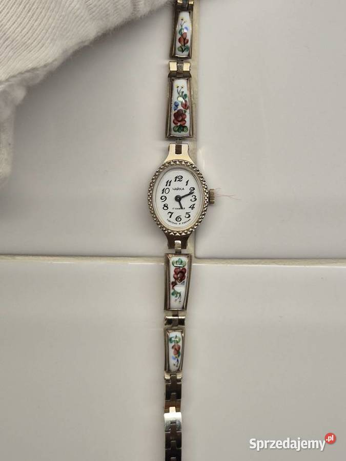 Pozłacany zegarek koktajlowy CzajkaChaika Chorzów