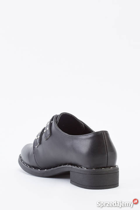 Nowe buty czarne 39 płaskie metalowe sprzączki zachodniopomorskie Szczecin sprzedam