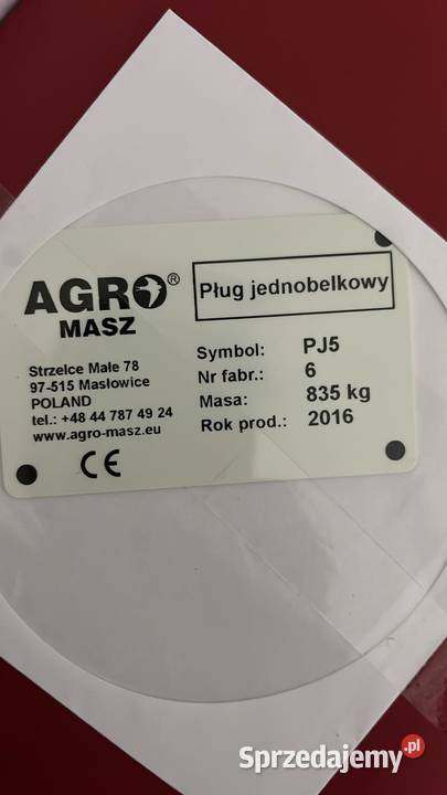 Pług agromasz jednobelkowy regulowana szerokość Dubienka