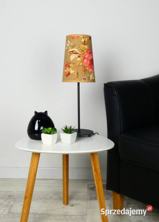 Lampa biurkowa RESELE klasyczny w kwiaty róże Oświetlenie Nowe