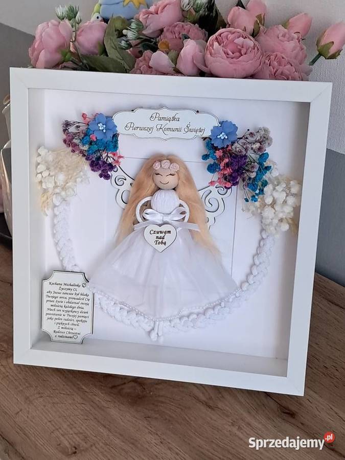 Pamiątka Pierwszej Komunii Świętej Anioł stróż