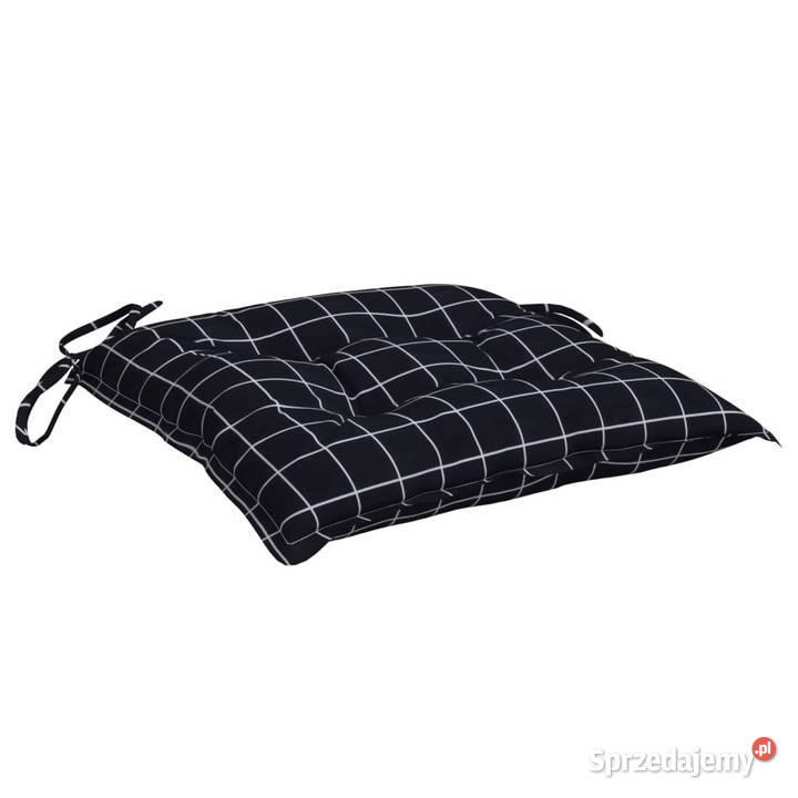 Poduszki na krzesła 6 czarne w kratę 40x40x7 Warszawa sprzedam