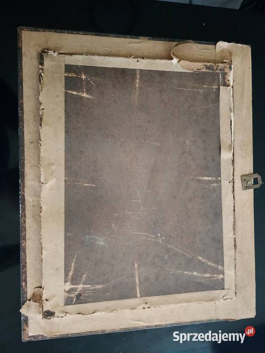 Stary obraz olejny na papierze Chorzów