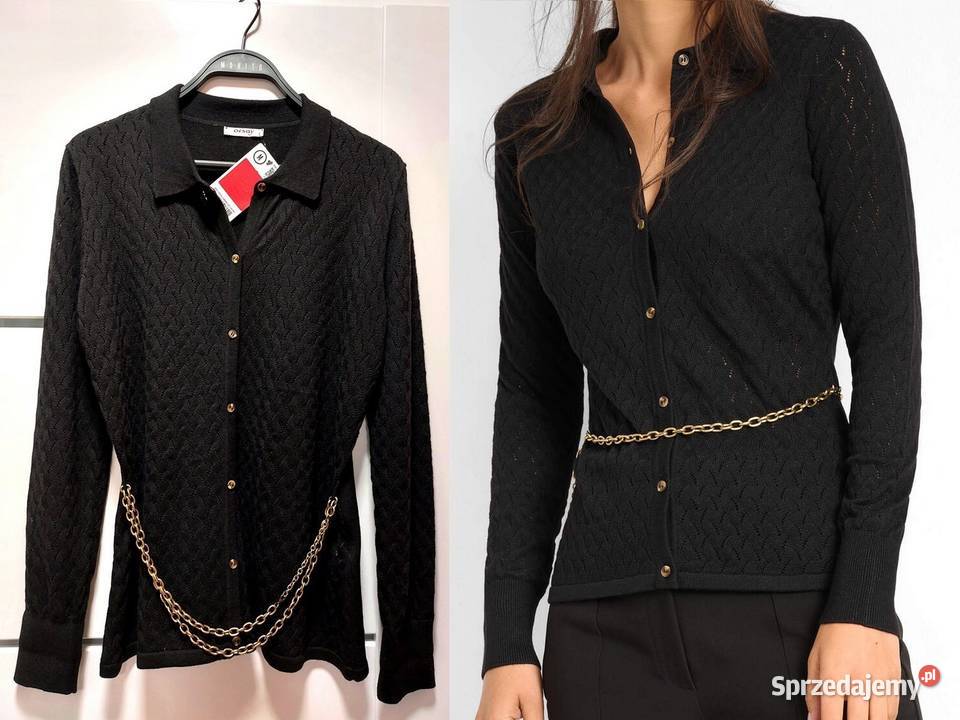 Sweterek czarny M 38 Orsay żakardowy rozpinany czarny Warszawa