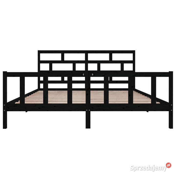 Rama łóżka czarna lite drewno sosnowe 200 x 200 Warszawa