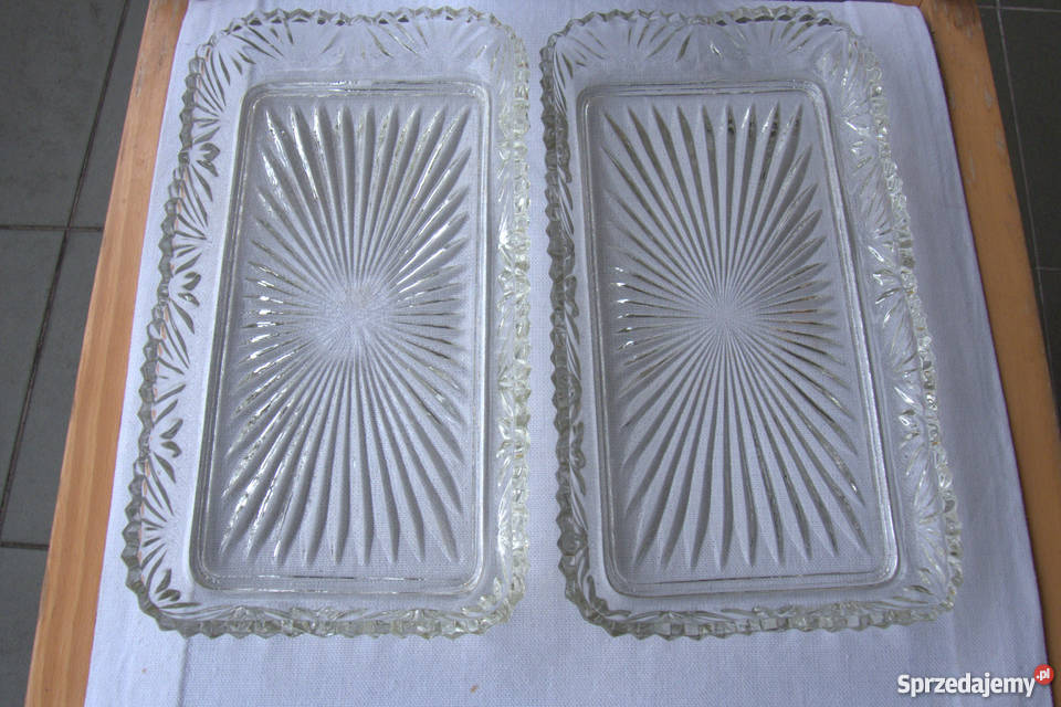 Prostokątna szklana salaterka komplet 2 sztuki Warszawa