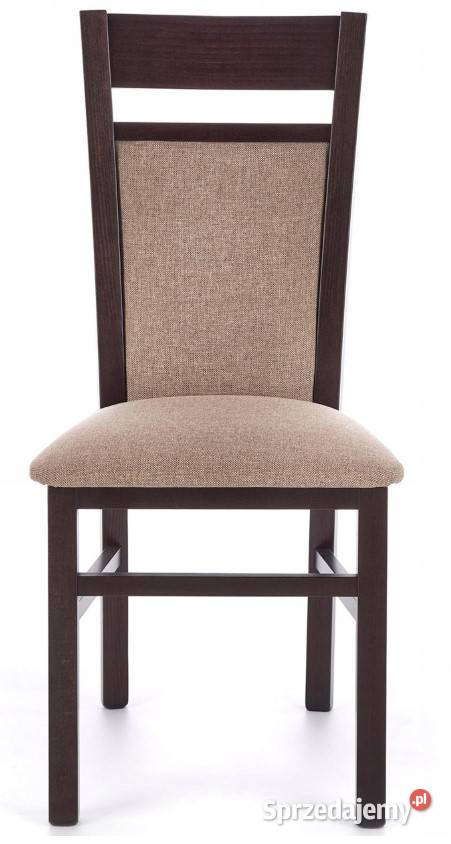 Krzesło drewniane WENGE Tapicerowane Beż Siemianowice Śląskie