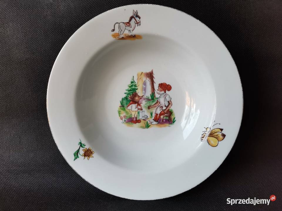 Stary talerz bajkowy Krasnoludek i Jeżyk Katowice sprzedam