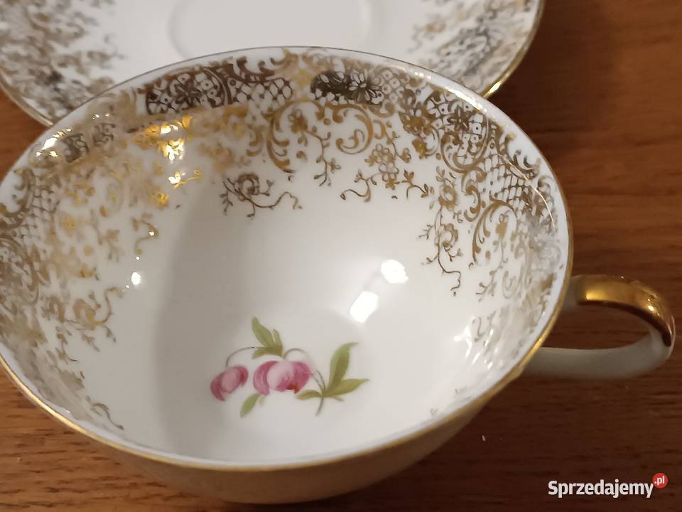 Zestaw porcelanowy filiżanka z talerzykami Gorlice