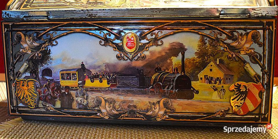 Metalowa puszka ozdobna z lat 80 90 tych Chełmno