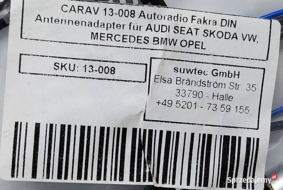 ADAPTER SEPARATOR ANTENOWY FAKRADIN VW AUDI BMW Mielęcin