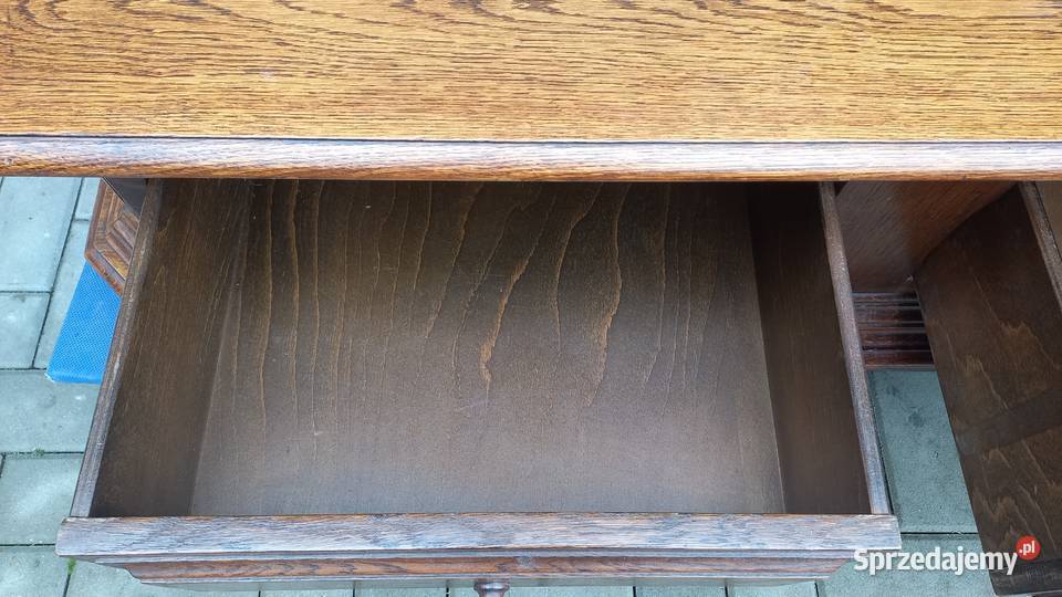 Stolik kawowy dębowy z szufladami holenderski Gawroniec