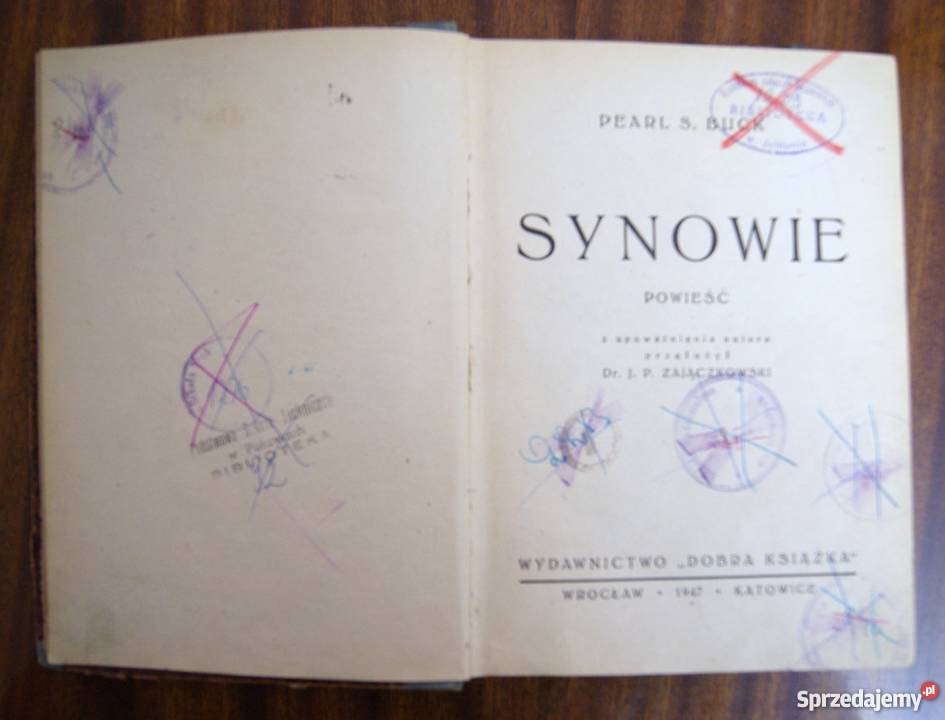 Pearl S Buck Synowie 1947 lubelskie Parczew sprzedam