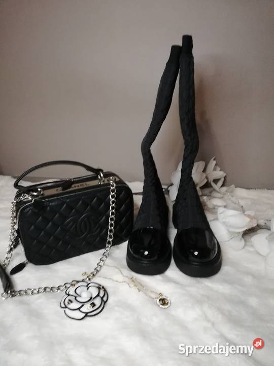kozaki pikowane czarne w stylu Chanel Warszawa