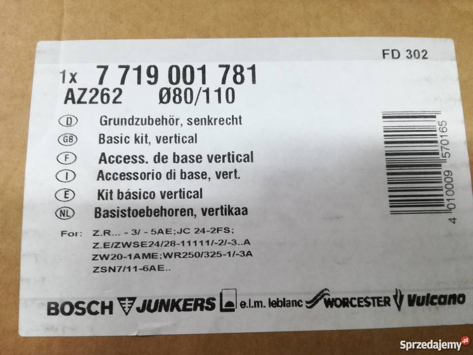 Zestaw Ponad Dach 80 AZ262 7719001781 Junkers