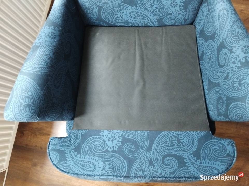 Fotel USZAK Ikea NOWY Granatowy w czarne wzory