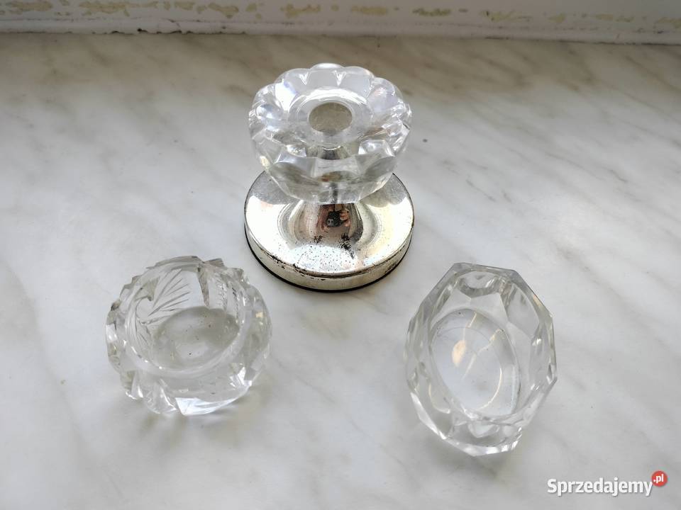 Zestaw mini kryształy solniczki i świecznik Choszczno