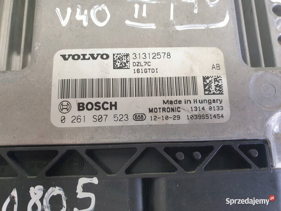 Volvo S60 II 16 T2 STEROWNIK SILNIKA 0261S07523 Komputery Chełm