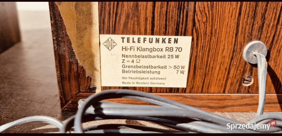 Piękne unikatowe kolumny Telefunken z 1972 roku Grudziądz
