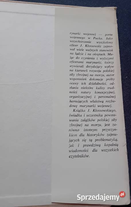 Jerzy Kłossowski Wspomnienia z marynarki Koźminek