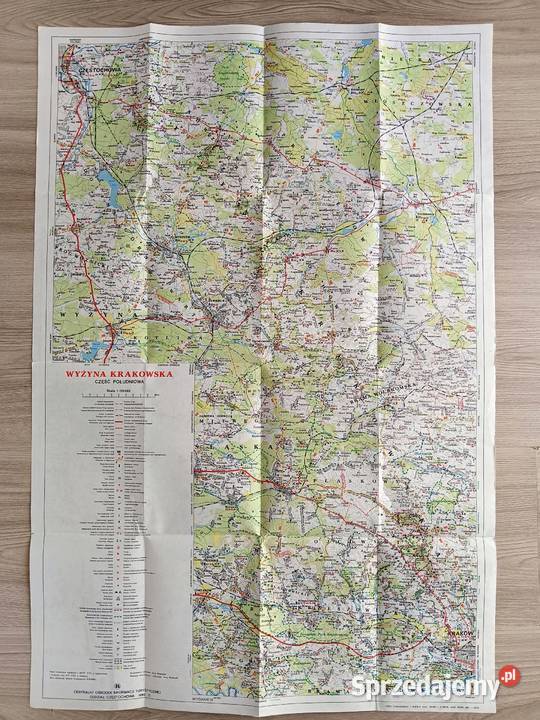 Wyżyna Krakowska Mapa Turystyczna PRL Kraków