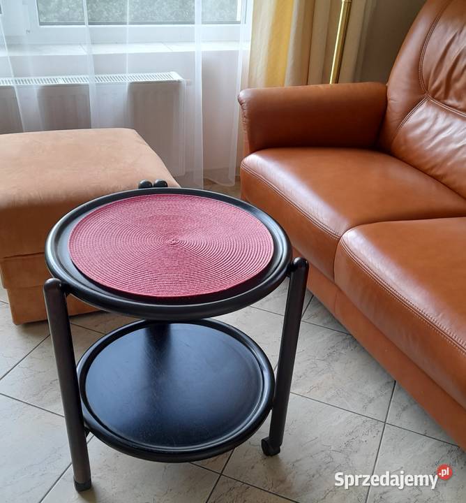 Drewniany stolik kawowy okragly czarny Kołobrzeg sprzedam