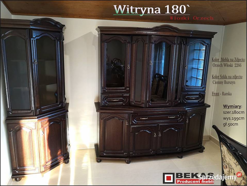 Stylowa Witryna 180 bez Szprosów Orzech Włoski sprzedam