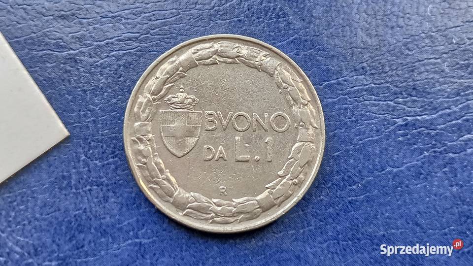 Stare monety 1 lir 1928 Włochy podkarpackie sprzedam