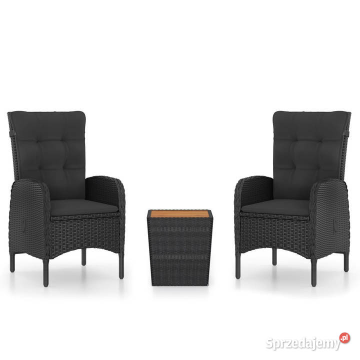 3cz zestaw mebli bistro rattan PE i drewno