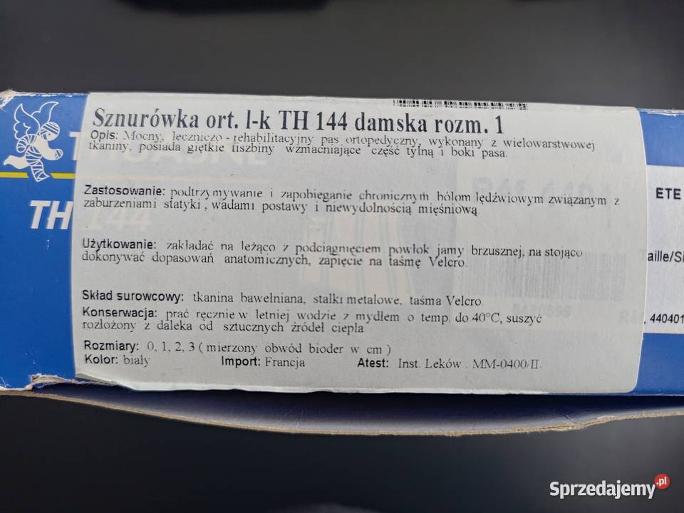 Orteza Pas Gorset lędźwiowokrzyżowa Thuasne pomorskie Gdańsk