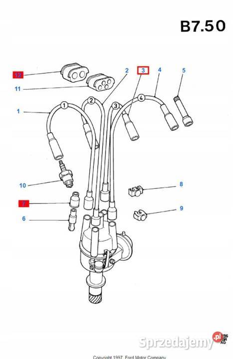 PRZEWÓD ZAPŁONOWY FORD SIERRA GRANADA SCORPIO lubelskie