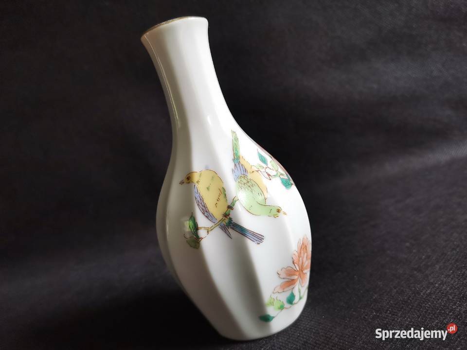 Stary mały porcelanowy wazon Ptaki Katowice