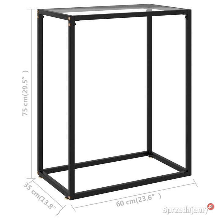 Stolik konsolowy przezroczysty 60x35x75 szkło Warszawa sprzedam
