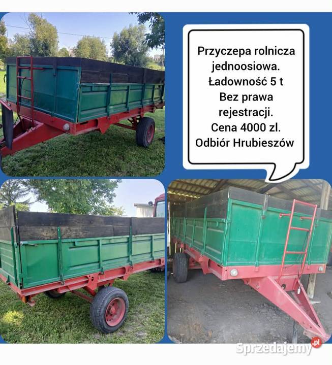 Przyczepa rolnicza jednoosiowa nieuszkodzony lubelskie Hrubieszów