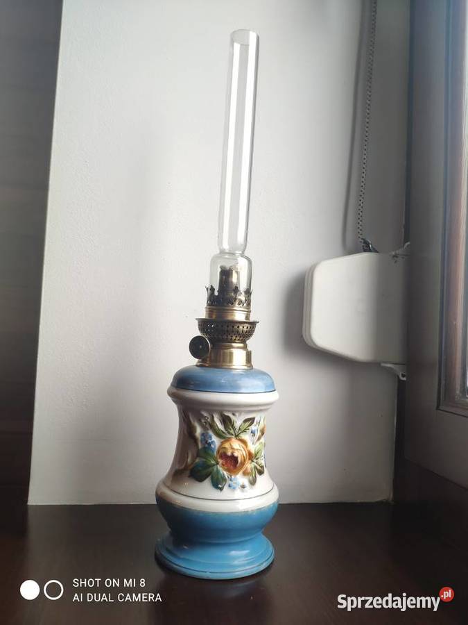 Stara francuska porcelanowa lampa naftowa nr 56