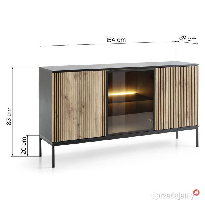 Komoda 3d z frezowanym frontem oświetleniem LED Komody sprzedam