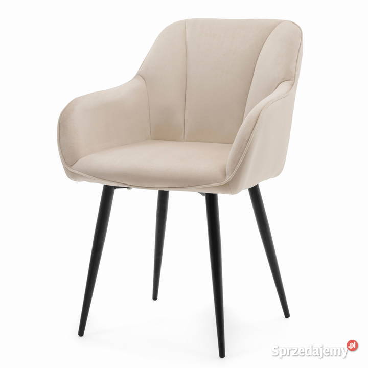 Beżowe Krzesło Tapicerowane Lago Wysyłka 24H Krzesła Tarchały Małe