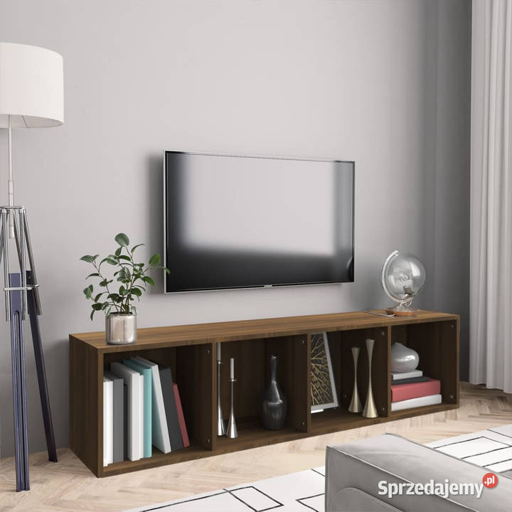 Regał na książkiszafka RTV brązowy dąb 143x30x36 Warszawa