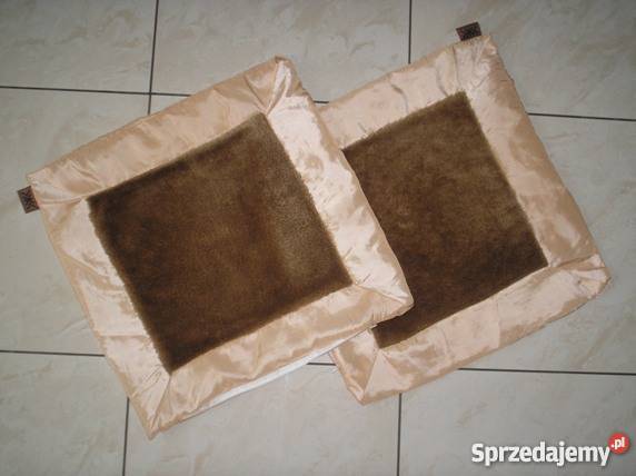 2 beżowe poszewki 45 x 45 z puszystym kwadratem Kraków