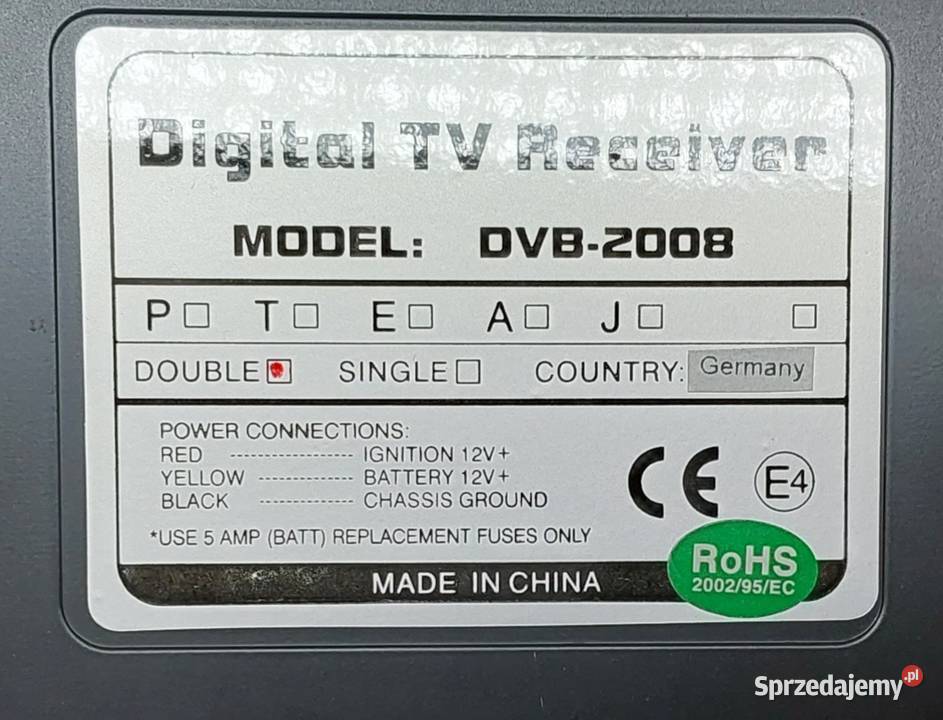 DIGITAL TV RECEIVER DVB2008 TUNER DVBT VW Mielęcin