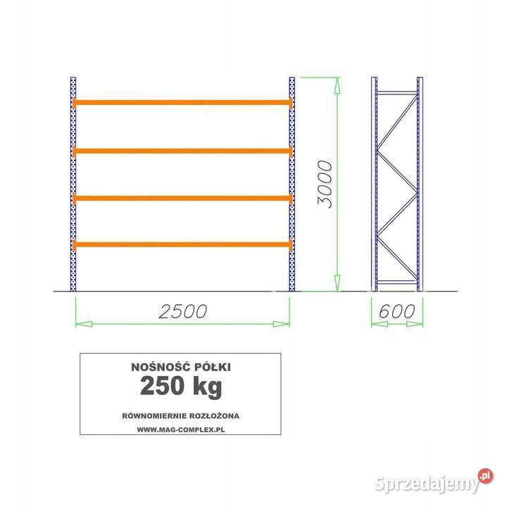 REGAŁ METALOWY MAGAZYNOWY WYTRZYMAŁY MOCNY MRC15