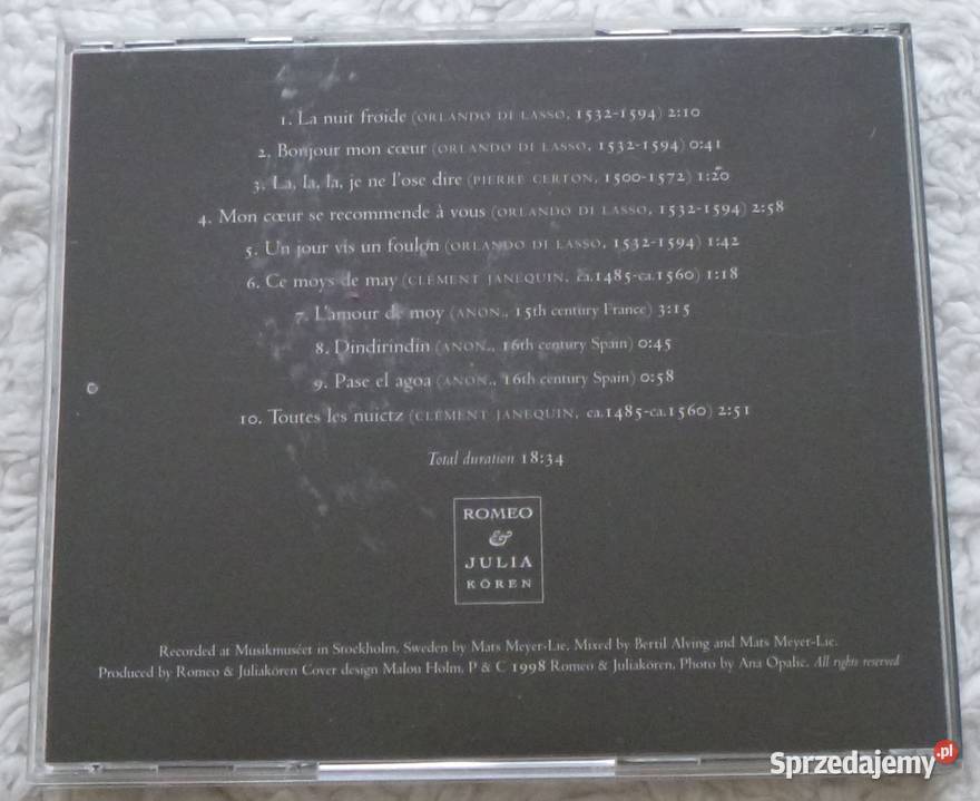 Płyta CD Lamour de moy The Romeo Juliet Choir klasyczna