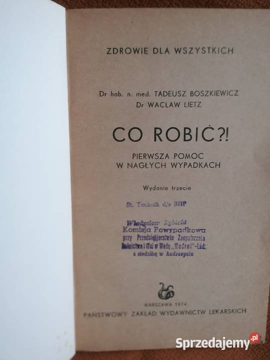 KsiążkaPierwsza pomoc w nagłych wypadkach Dr Kultura i Rozrywka Łódź sprzedam