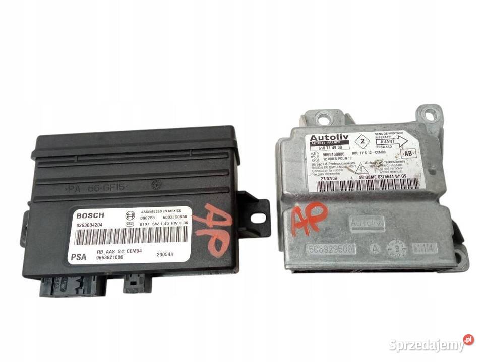 SENSOR AIRBA GMODUŁ KPL 2 9663821680 9665100080