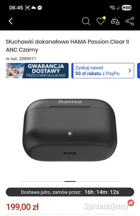 Słuchawki dokanałowe HAMA Passion Clear II ANC Małkinia Górna sprzedam