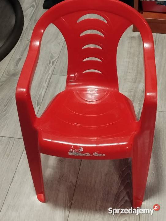 krzesełko czerwone małe dziecięce plastikowe Poznań