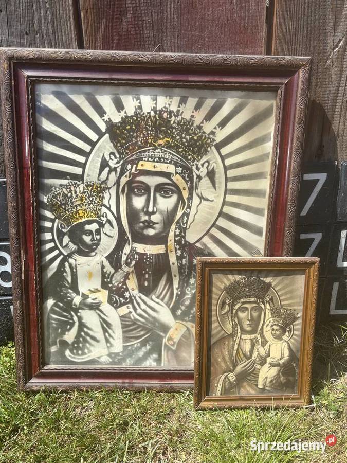 Stary obraz katolicki prawoslawny Matka boska