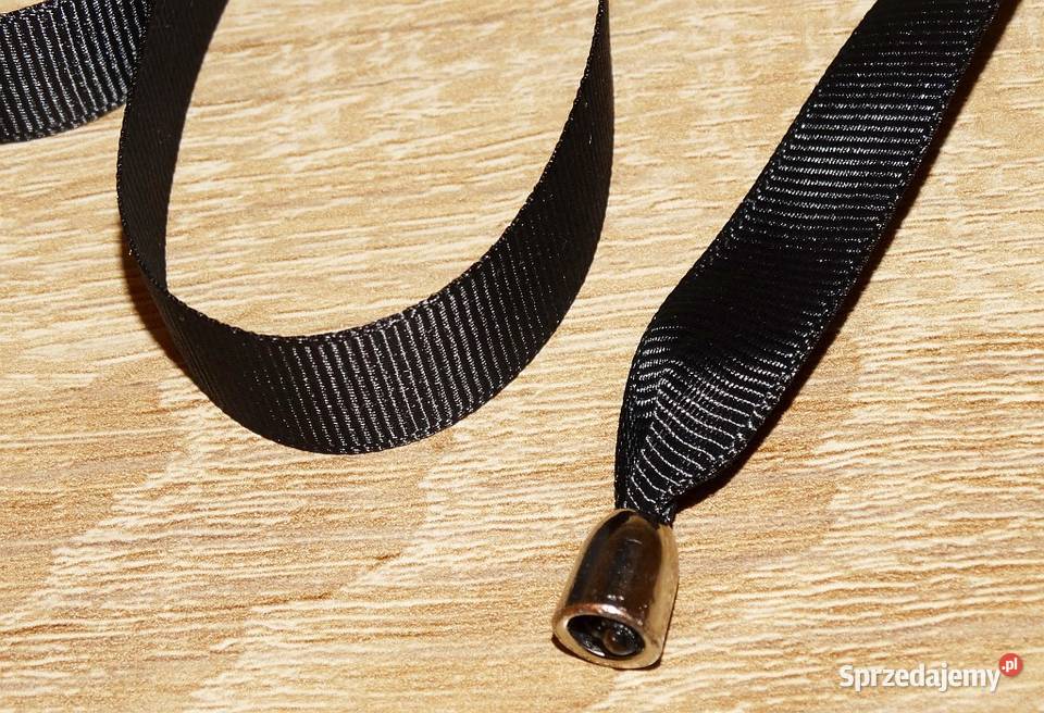 Sznurówki czarne satynowe wstążki długość 94 śląskie