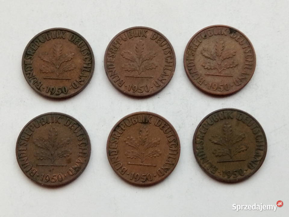 6 Monet 1 Pfenning 1950r śląskie